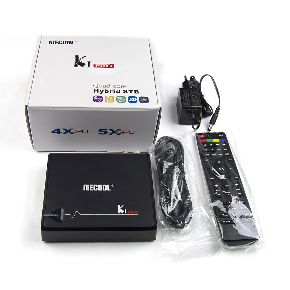 ТВ приставка MECOOL KI PRO Android 7 1 четырехъядерный процессор Amlogic S905D DVB T2 S2 2G DDR4 16G