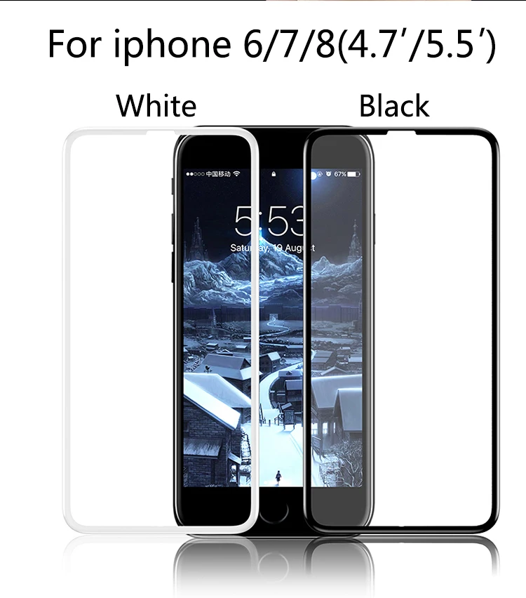 9H HD полное покрытие закаленное стекло для iphone 7 8 6s plus стекло iphone 7 8 Защита экрана для iphone 6 plus 7 plus стеклянная пленка