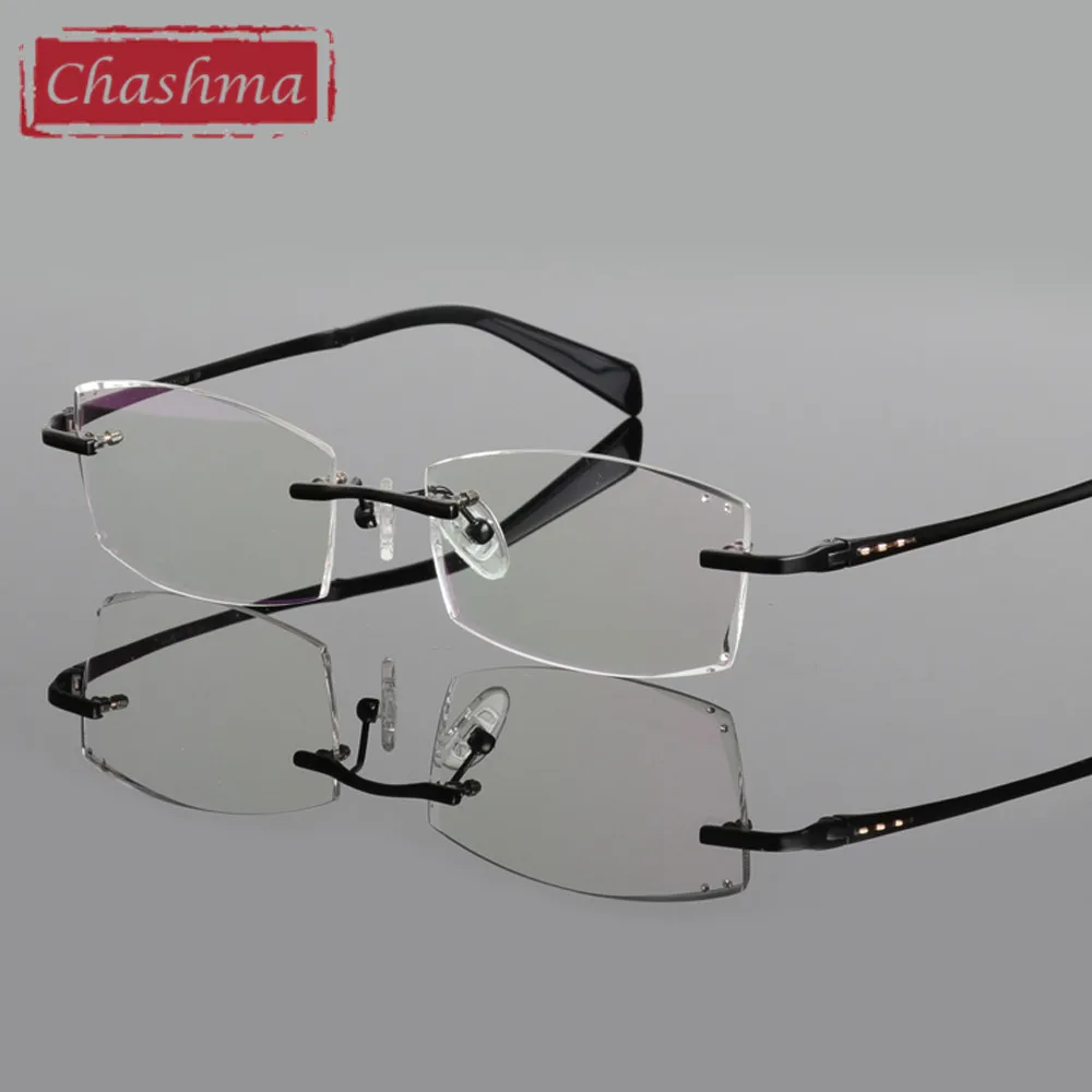 Бренд Chashma стекло для глаз чистый титан без оправы es тонированные линзы мужские