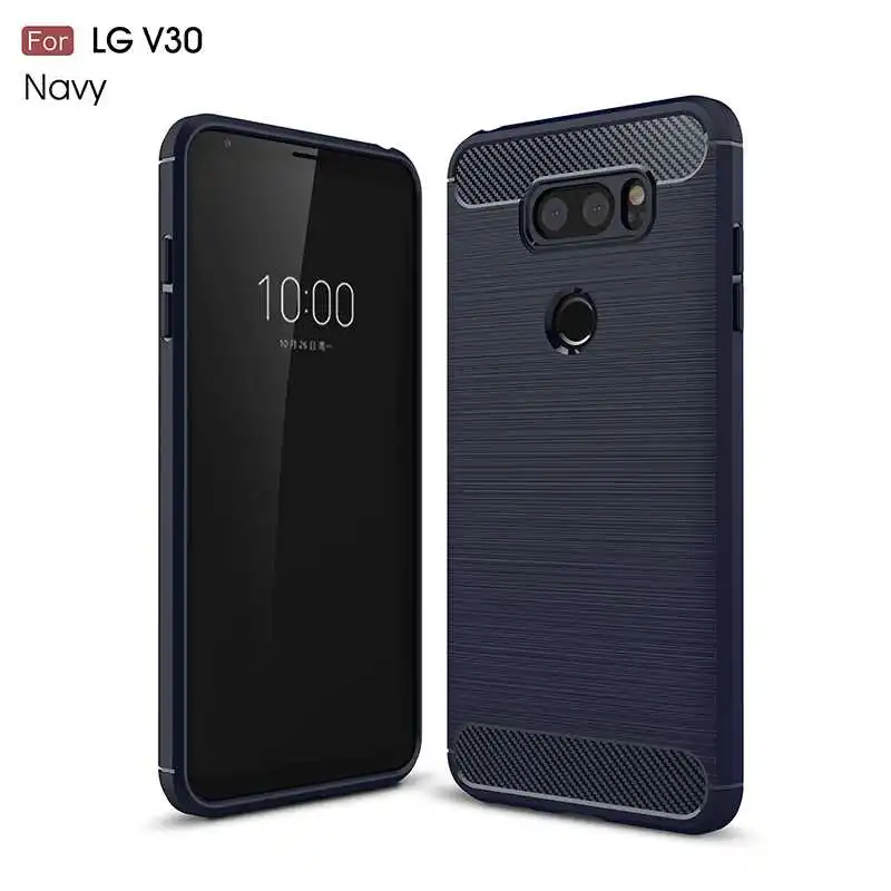 Navy Blue Модный противоударный мягкий силиконовый чехол Mokoemi 6," для LG V30, чехол для LG V30 Plus, чехол для телефона - Цвет: Navy Blue