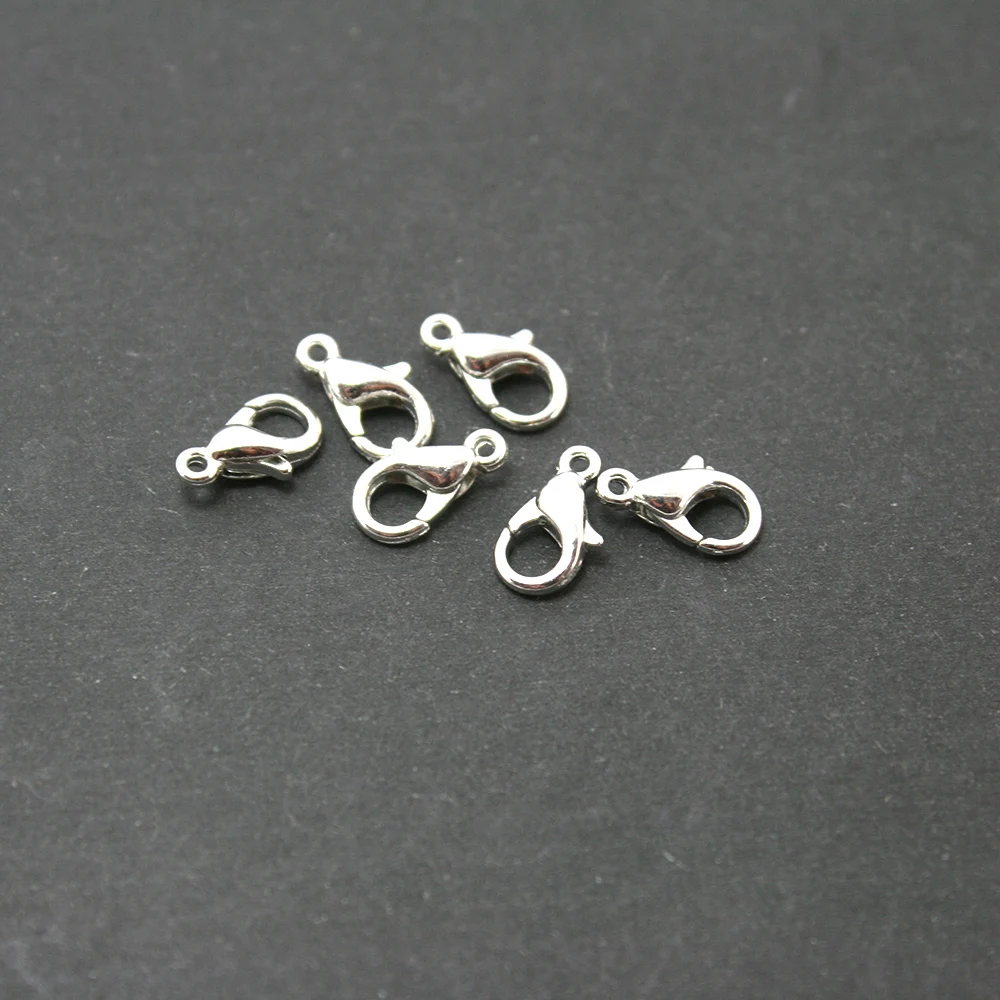 12 шт. 10 мм Красивые изогнутые застежки-карабины с серебряным/золотым покрытием