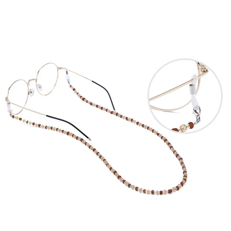 Fashion Women different color Acrylic Beads Chains Anti-slip Eyewear Anti-slip Reading Glasses Sunglasses Strap Retainer