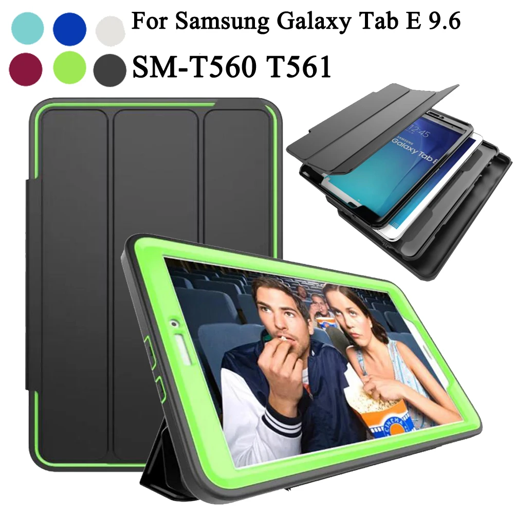 360 полная защита чехол для samsung galaxy tab E 9 6 T560 T561 дети Безопасный противоударный Heavy