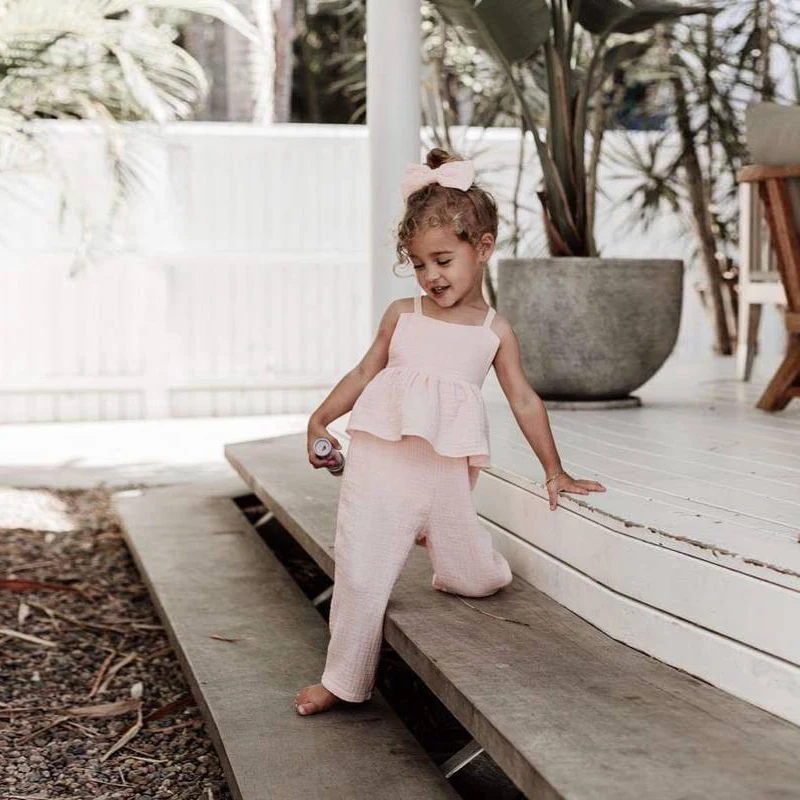 Новое летнее платье комбинезон для маленьких девочек хлопковый детская одежда