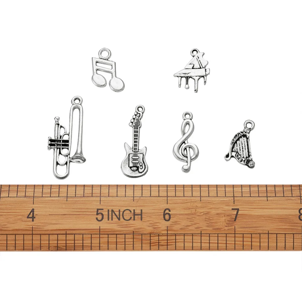 5 комплектов музыкальных инструментов подвески из сплава в тибетском стиле