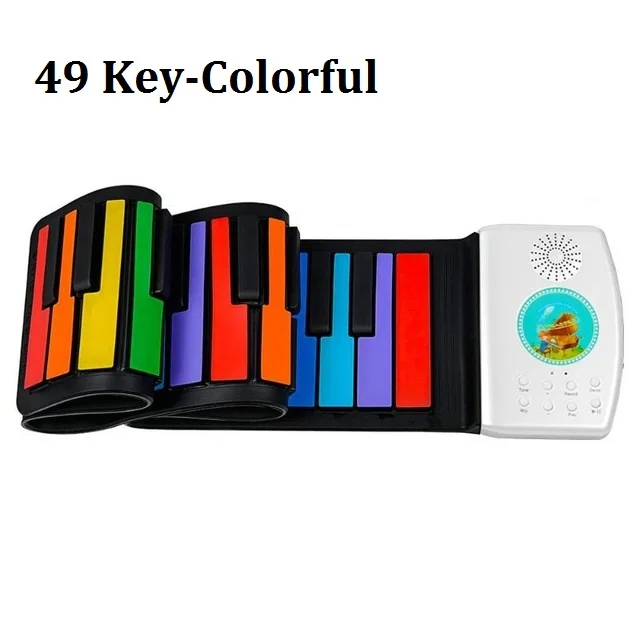 49 key-B Multi Портативный 49/88 клавиш рулонное пианино гибкий силиконовый складной электронная клавиатура для детей Студент музыкальный инструмент - Color: 49 key-B