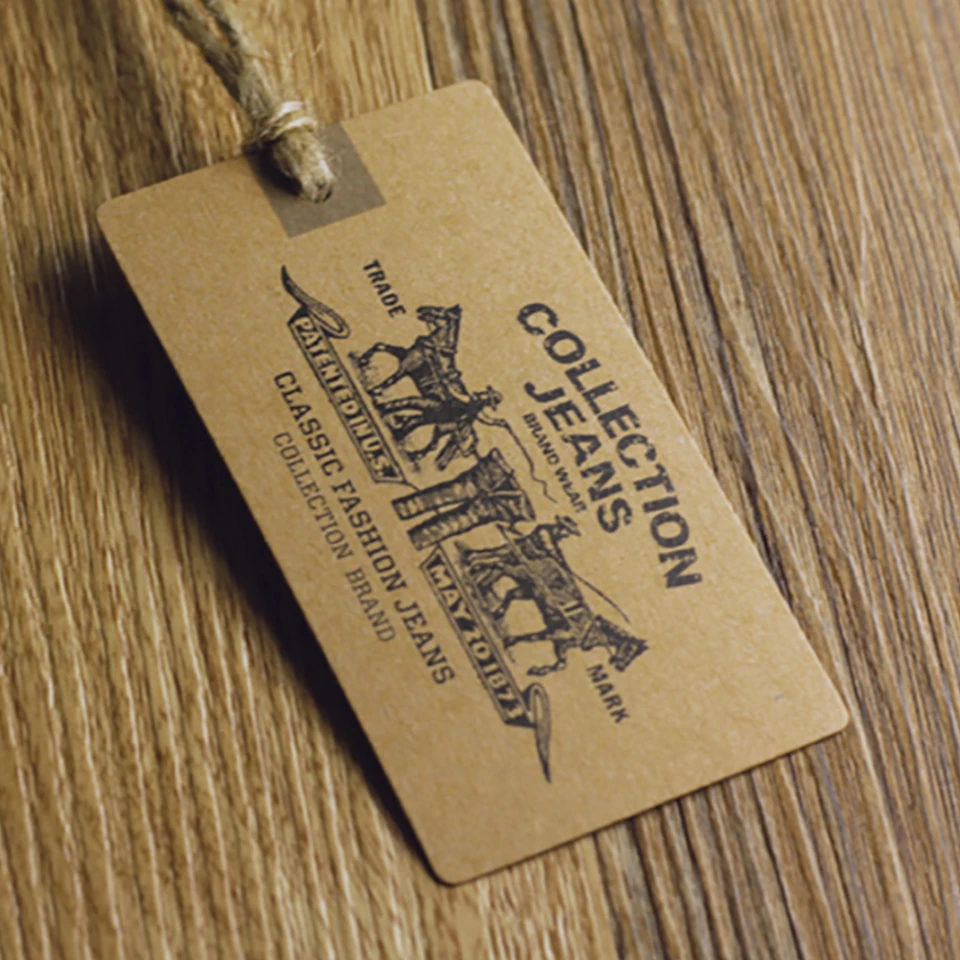 

Free shipping wholesale custom brown kraft paper garment hang tags