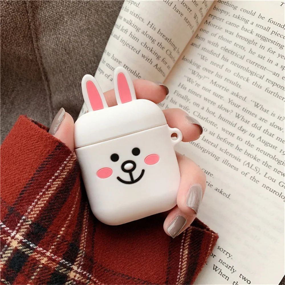 Милый мультяшный силиконовый Bluetooth беспроводной Чехол для наушников для Apple AirPods мягкий чехол для Air pods 2 Funda Прекрасные наушники коробка