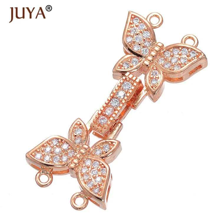 rose gold Фурнитура для бижутерии,фурнитура для украшений,застежка,жемчуг фермуар,застежки для бижутерии,застежки для браслетов,застежка для бус,высокое качество,Металл- медь,блестящий цирконий,цвет может держаться долго - Цвет: rose gold