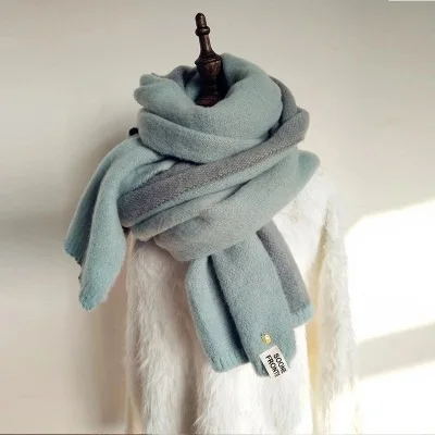 LARRIVED,, женские кашемировые шарфы, для девушек, зимние, плотные, теплые, пашмины, шали, палантины, розовый, черный, женский, вязанный, шерстяной, длинный шарф - Цвет: color 2
