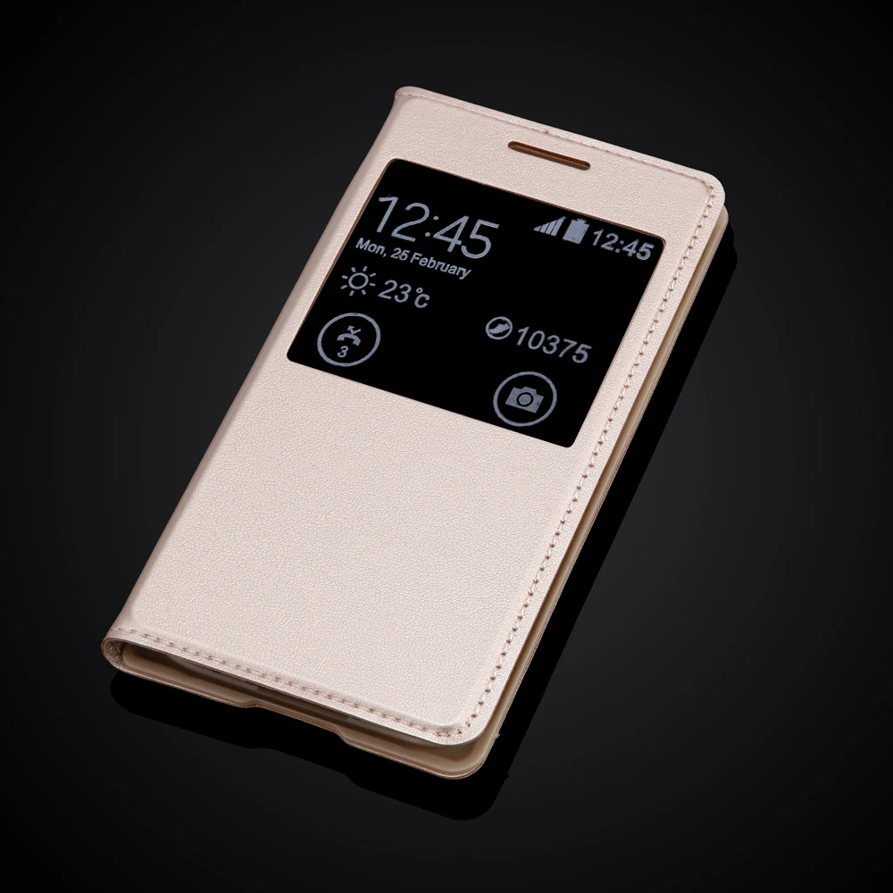 Роскошный чехол для Samsung Galaxy J1 J100 J100F J100H ультратонкий кожаный флип кейс с окошком