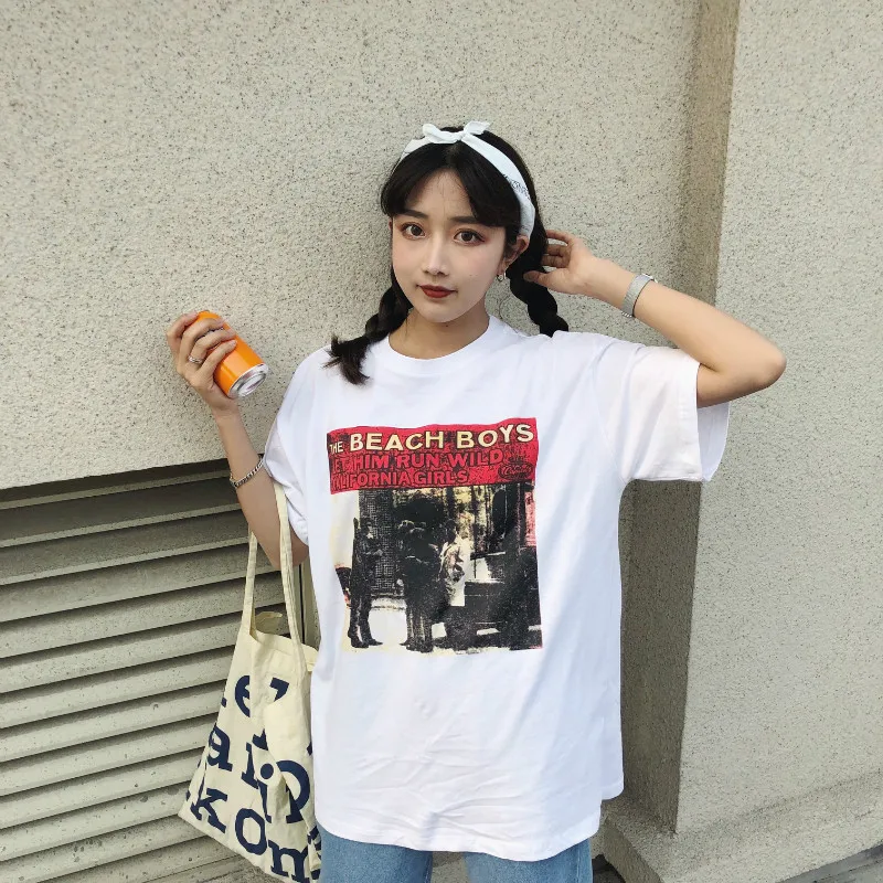 Lychee для девочек повседневная Летняя женская футболка с принтом буквенным