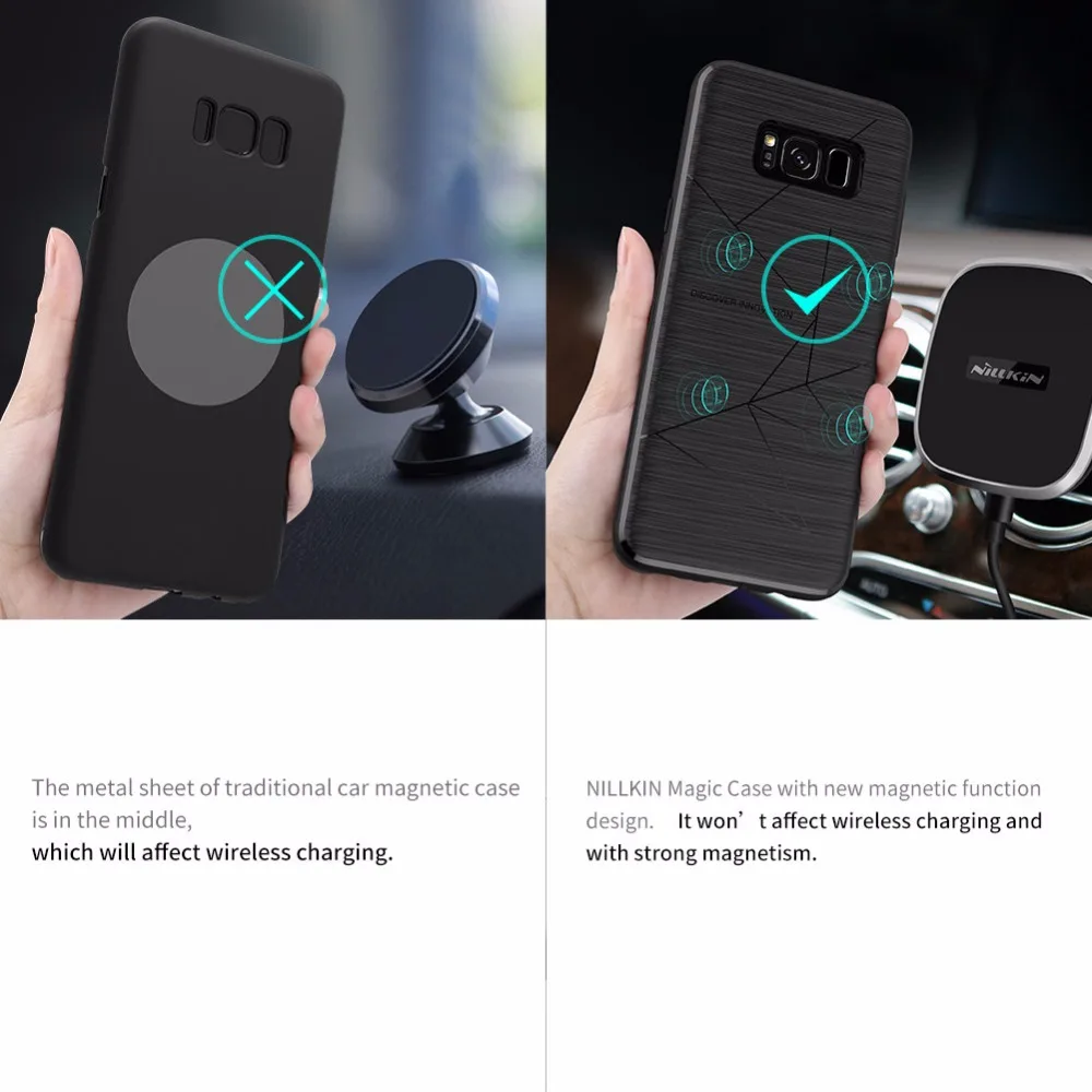 Для Samsung Galaxy S8 Plus Nillkin Magic чехол подходит автомобильный держатель Магнитный Роскошные Nature TPU Телефонные чехлы