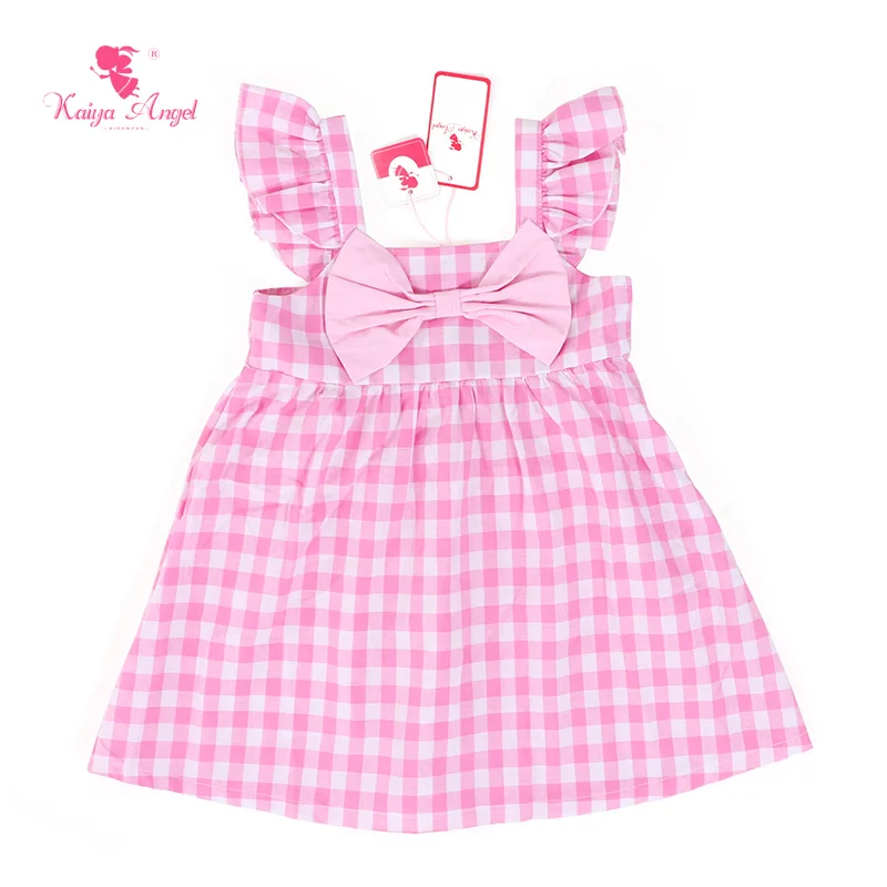 Детская одежда летние платья для девочек стильное летнее платье клетчатый