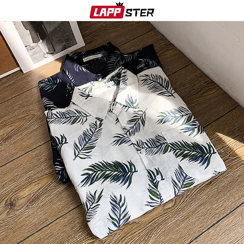 Мужская рубашка с короткими рукавами LAPPSTER Корейская Тонкая Повседневная в стиле