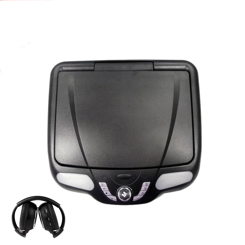 Black With Headphone Caroad 12,1 дюймов Автомобильная крыша откидной TFT lcd 128*800 монитор крепление dvd-плеер с USB/SD/MP5/IR/FM передатчик/беспроводная игра - Цвет: Black With Headphone