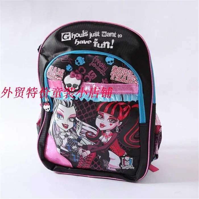 Рюкзак Monster High детские школьные сумки для девочек черные рюкзаки начальной школы