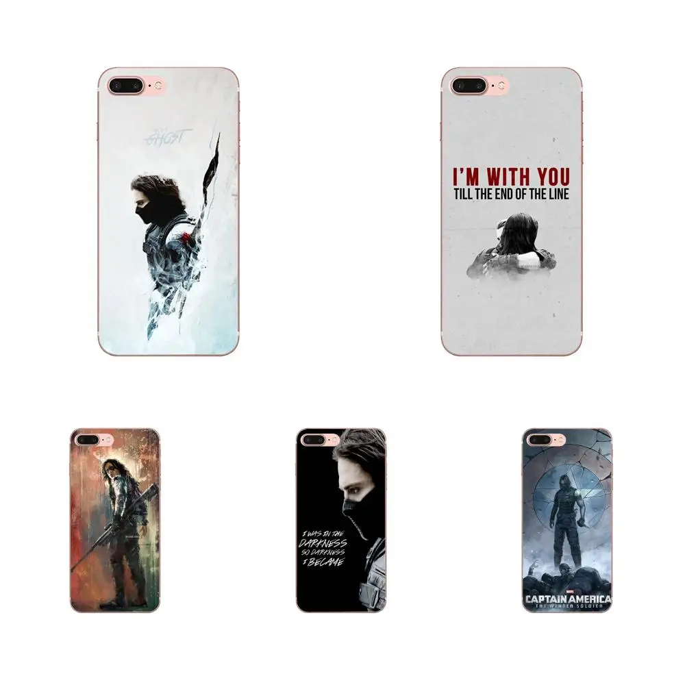 Мягкий чехол Bucky Barnes для Apple iPhone 4 4S 5 5C 5S SE 6 6S 7 8 Plus X XS Max XR