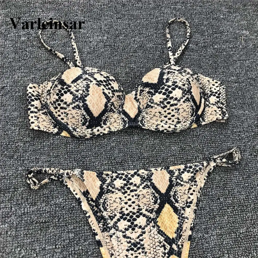 Underwired Bra Cup Push Up Bikini Female Swimsuit Women Swimwear Two-pieces Bikini set Brazilian Bather Bathing Suit V1599