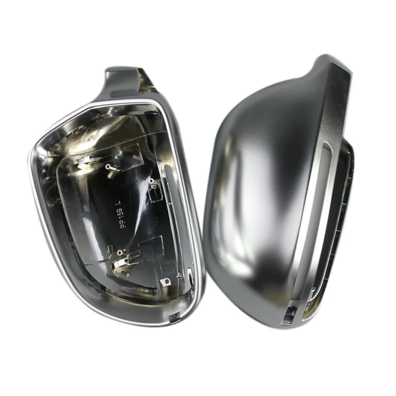 Серебристый матовый хром Зеркало заднего вида защиты оболочки Кепки для Audi B8 A3 S3