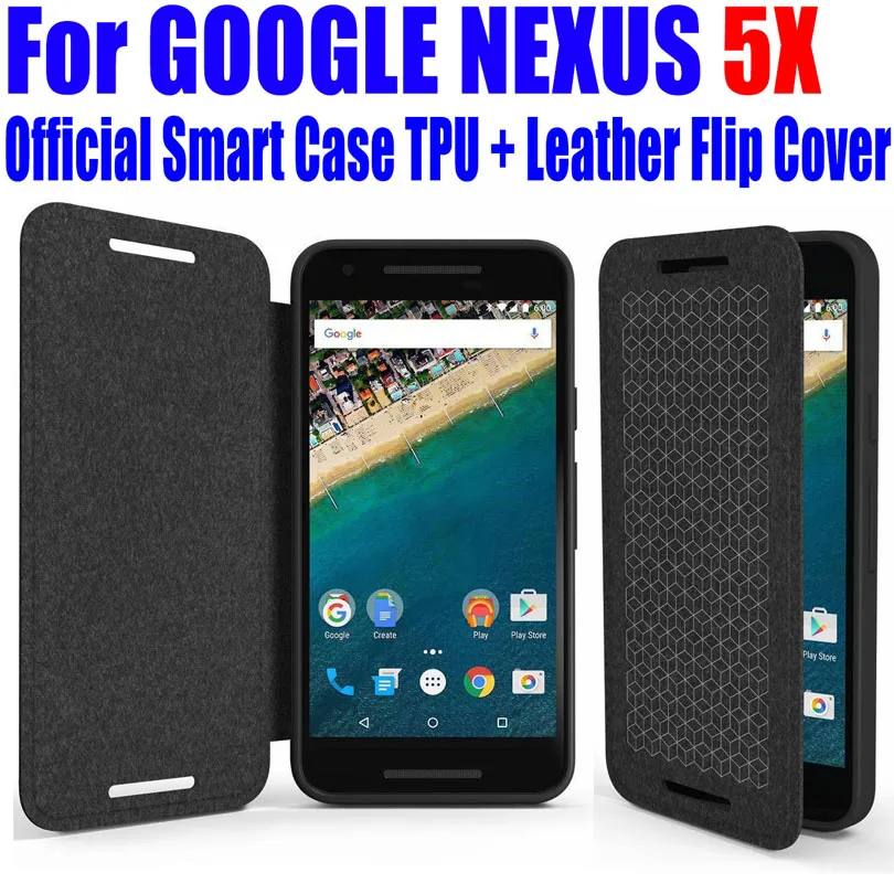 

For GOOGLE NEXUS 5X Case Official Best Quality Smart Case Silicon TPU Leather flip Cover for LG NEXUS 5X +Screen Film L5X4