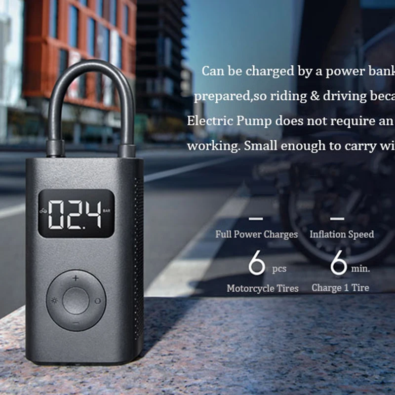 

Xiaomi Mijia Portable Smart Digital Tire Pressure Detection Electric Inflator Pump For Bike Motorcycle Car Football