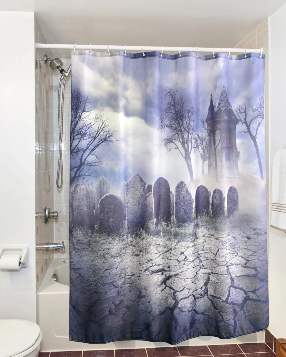 3D крутые надгробия ванная комната занавески для душа водонепроницаемый