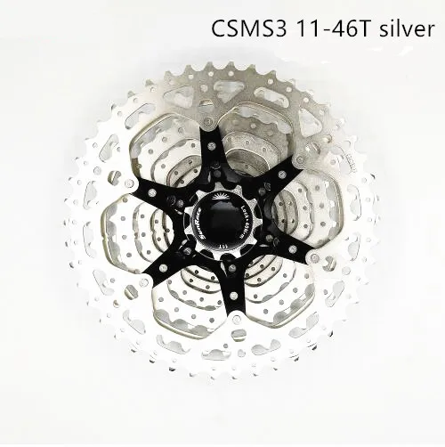 CSMS3 11-46T silver Sunracing CSMX3 CSMS3 10 скоростей 11-46T кассета велосипедная Звездочка свободного хода кассета для горных велосипедов черная Серебристая велосипедная запчасти 10 скоростей - Цвет: CSMS3 11-46T silver