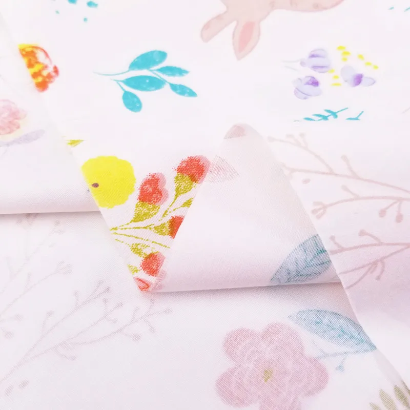 Хлопковая саржевая ткань с рисунком кролика для детей стеганое детское