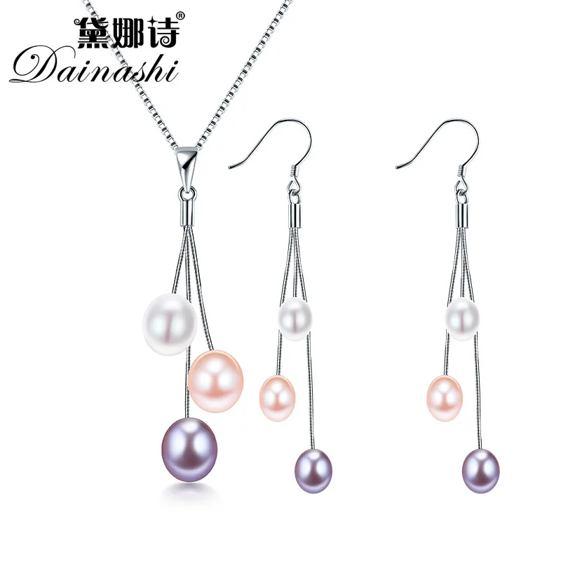 Dainashi 925 серебряные ювелирные изделия с кисточкой романтический набор подвеска из