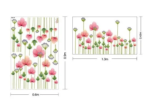 Съемные настенные наклейки ПВХ DIY двойные цветы лотоса на одном стебле Виниловая