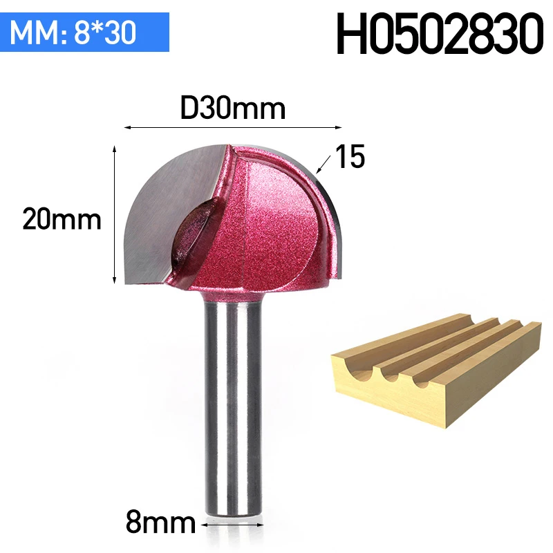 8 x 30 mm HUHAO 1 шт. 8 мм хвостовик круглый фрезы для древесины бухты коробка бит вольфрам карбида деревообрабатывающий Концевая мельница miiling резак - Длина режущей кромки: 8 x 30 mm