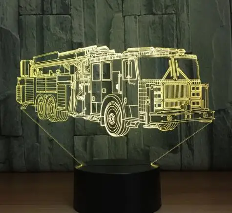 7 colors change 3 3D школьный автобус огни 3D светодиодный Красочные акриловые лампы как домашний украшения огни дети студент подарок с USB кабель - Испускаемый цвет: 7 colors change 3