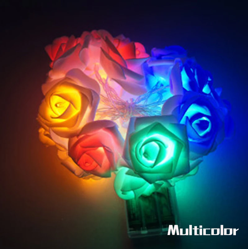Вечеринка 2 м 20LED Роза светодиодные гирлянды батарея Свадьба День Рождения
