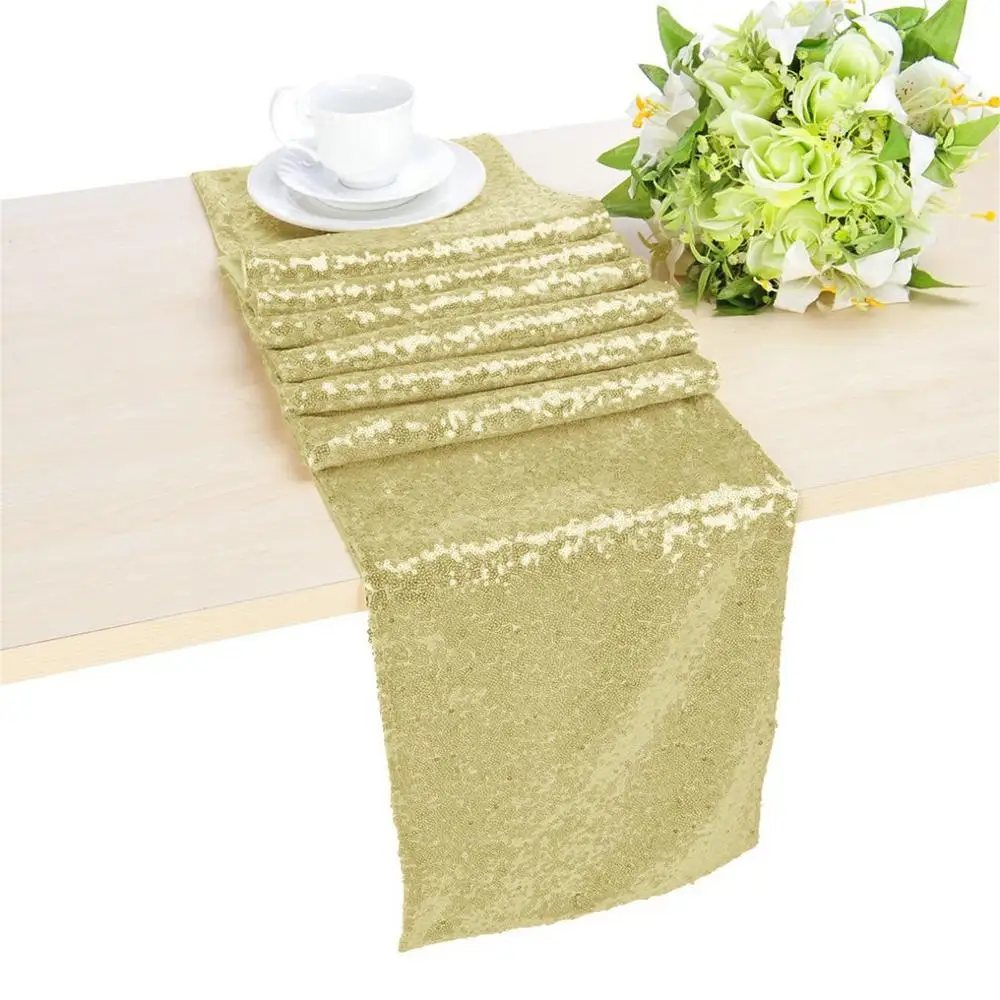 Light Gold ShinyBeauty, 12 на 108 дюйма/12 на 72 дюйма, Высококачественная фиолетовая блестящая подвеска на стол, свадебная блестящая подвеска, украшение для свадебной вечеринки - Цвет: Light Gold