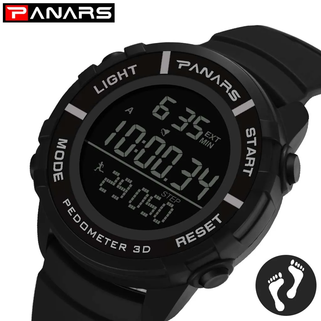 PANARS светодиодные электронные часы waterproof Running Step Counter мужские модные Спортивные часы наручные часы Reloj deportivo Wd4