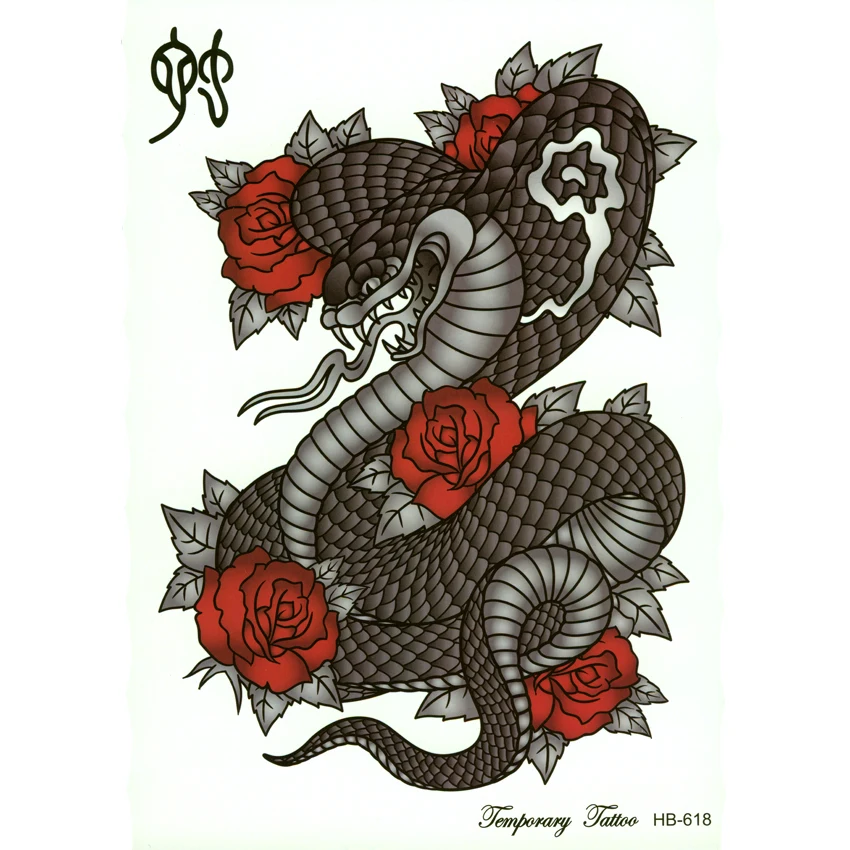 3 шт. водостойкие временные тату наклейки Змея|tattoo arm|stickers penguinsticker wall |