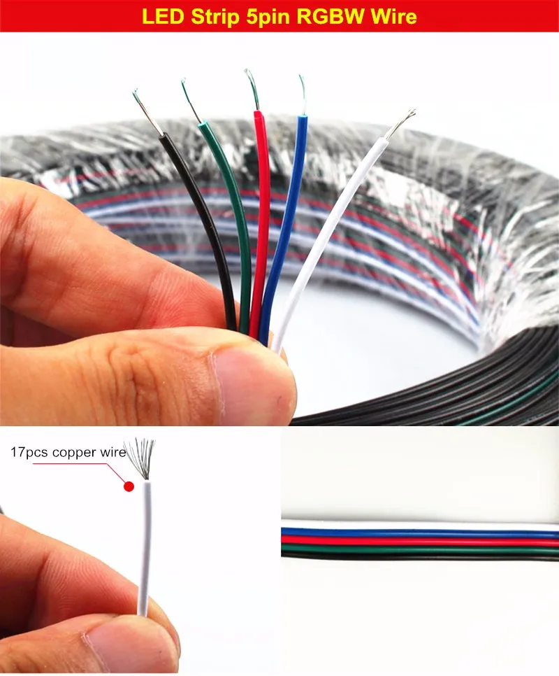 2PIN 4PIN 5PIN светодиодный коннектор Удлинительный провод кабель для SMD 5050 RGBW RGB