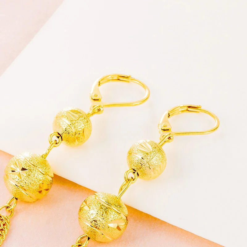 Fashion Long Tassel Real 24K Pendant Dangle Earrings for Women New Gold Drop Jewelry Statement | Украшения и аксессуары