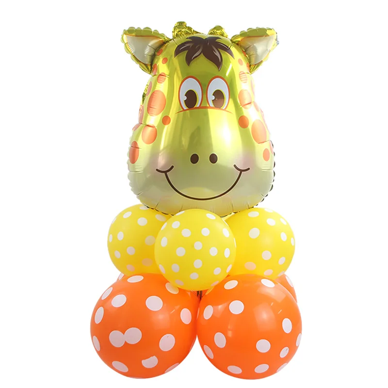 10pcs Balloons 1 Набор воздушные шары из фольги в виде головы животного тигра обезьяны льва гелиевые шары стенд День Рождения Вечеринка ферма тема латексный Декор поставки детские игрушки - Цвет: 10pcs Balloons