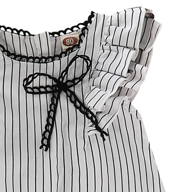 Летнее Повседневное платье до колена с расклешенными рукавами для маленьких