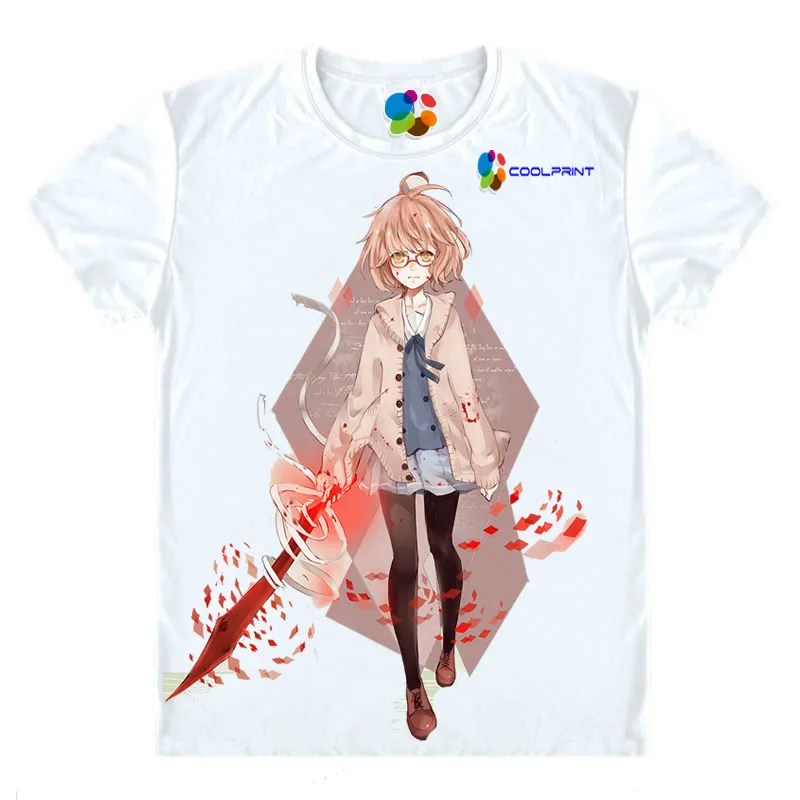 Футболка Coolprint с аниме Mirai kuriama мужские футболки коротким рукавом Kyokai no Kanata