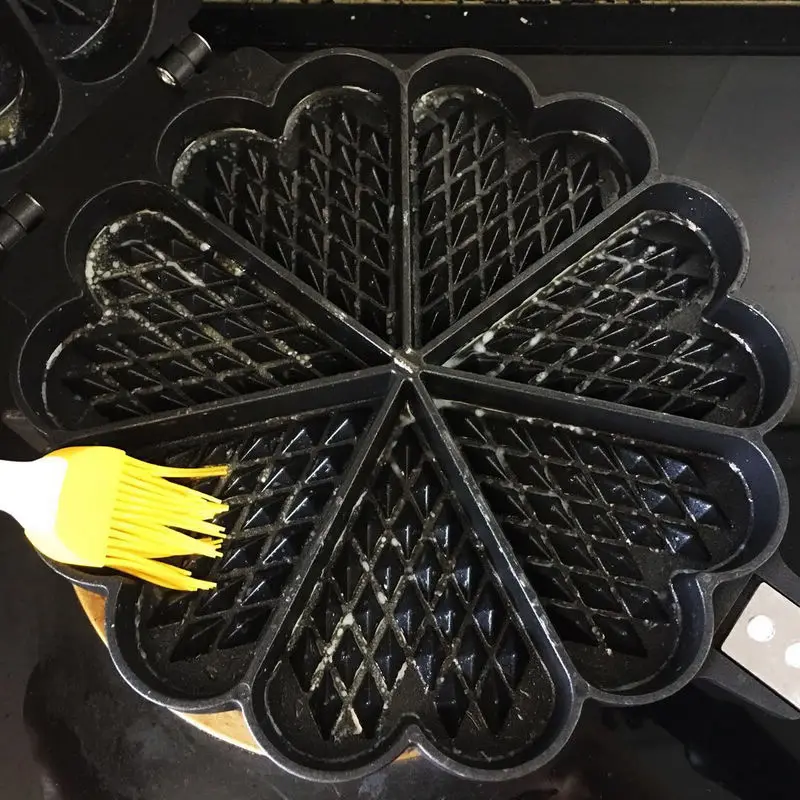 7 Слот Алюминий из сплава в форме сердца железная вафельница для вафель и яиц