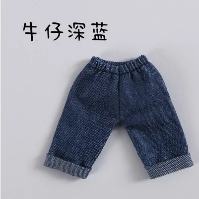 dark blue pant Новая Милая Одежда для кукол, джинсовые штаны/Милая футболка для ob11, obitsu 11,1/12bjd, Одежда для кукол, аксессуары для кукол - Цвет: dark blue pant
