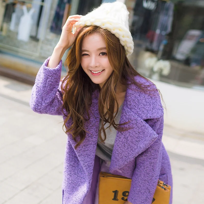 

Wool Coat 2019 Long Large Size Winter Clothes New Fashion Loose Leisure Overcoat Trench Solid Ladiessolid Wool Coat Women