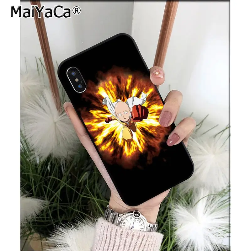 MaiYaCa ONE PUNCH MAN Saitama аниме Силиконовый ТПУ мягкий черный чехол для телефона для iPhone 6S 6plus 7plus 8 8Plus X Xs MAX 5 5S XR
