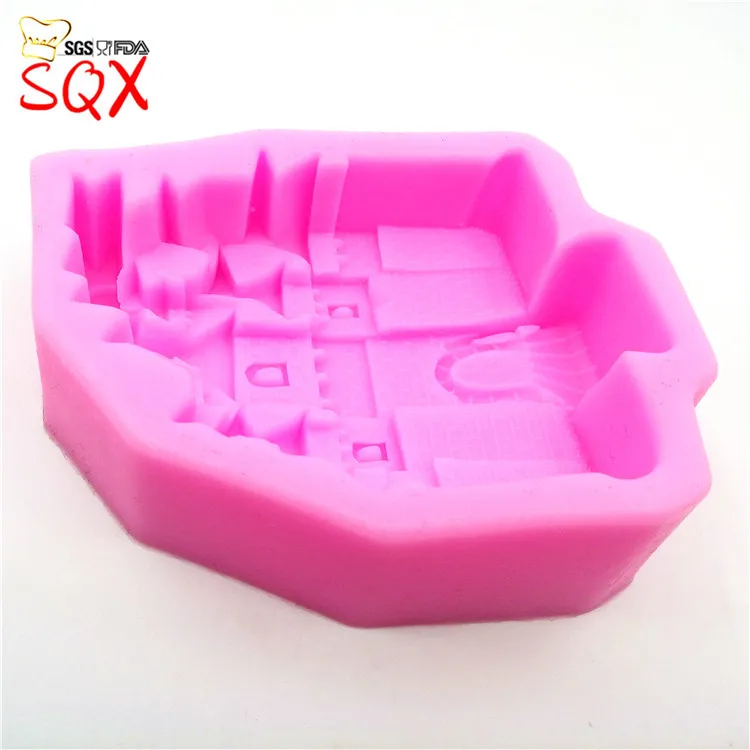 New 2016 Cake Tools castle 3D Silicone Mold Fondant For Decorating Decor Baking SQ1601 | Дом и сад