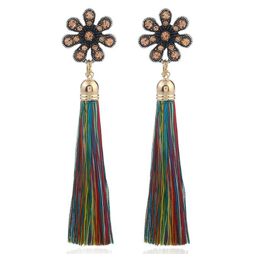 Модные Винтаж Хрустальный цветок себе уха ювелирных изделий Талисманы серьги