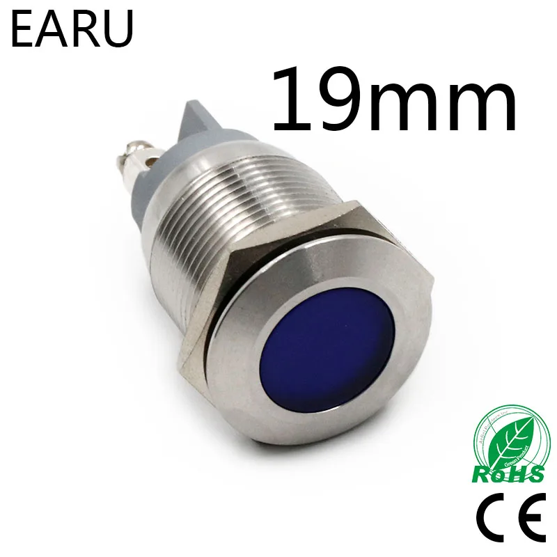 

19mm Waterproof IP67 LED Metal Signal Indicator Lamp Light Pilot Warning Power Screw 5V 12V 24V 110V 220V Red Blue Green Yellow