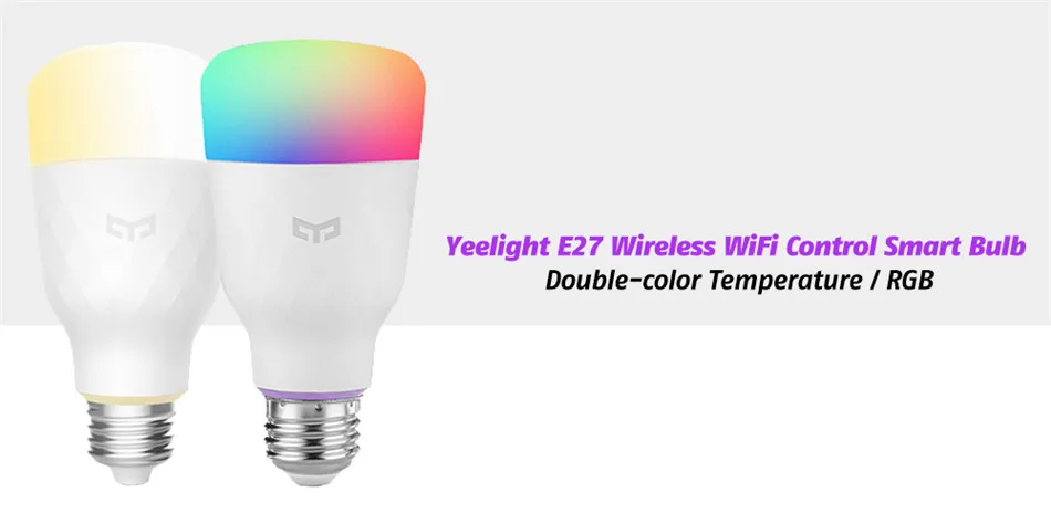 Xiaomi Yeelight YLDP06YL/YLDP05YL E27 Беспроводное управление WiFi смарт-лампа двухцветная Температура цветная(RGB), комплект из 2 предметов